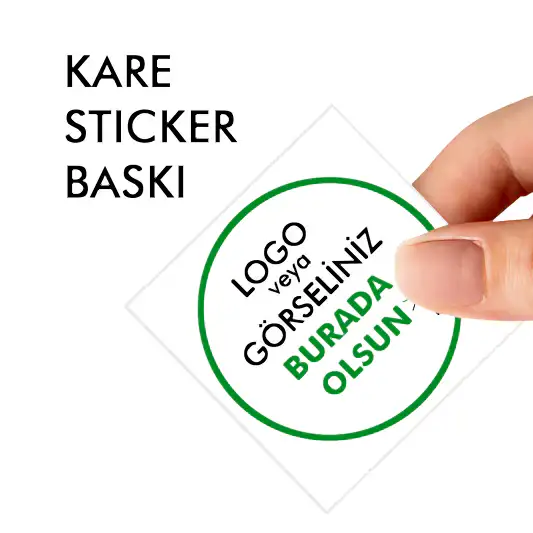 Sticker & Etiket | Kare · Kuşe Kağıt · Özelleştirilebilir